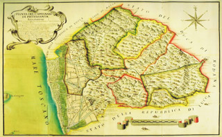 CAPITANATO DI PIETRASANTA suddiviso nelle nove comunit�. A. Giachi, 1770 - Archivio di Stato di Firenze